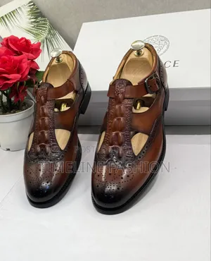 Quality Versace Men's Shoes Sandals Size 39-46 Brown