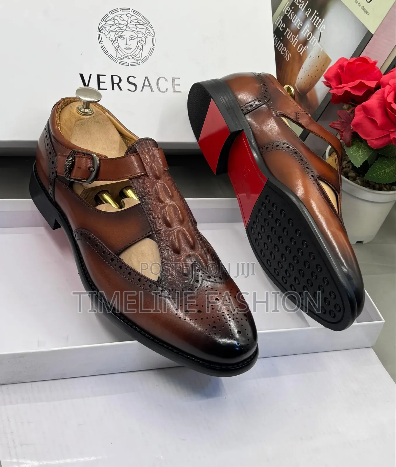 Quality Versace Men's Shoes Sandals Size 39-46 Brown