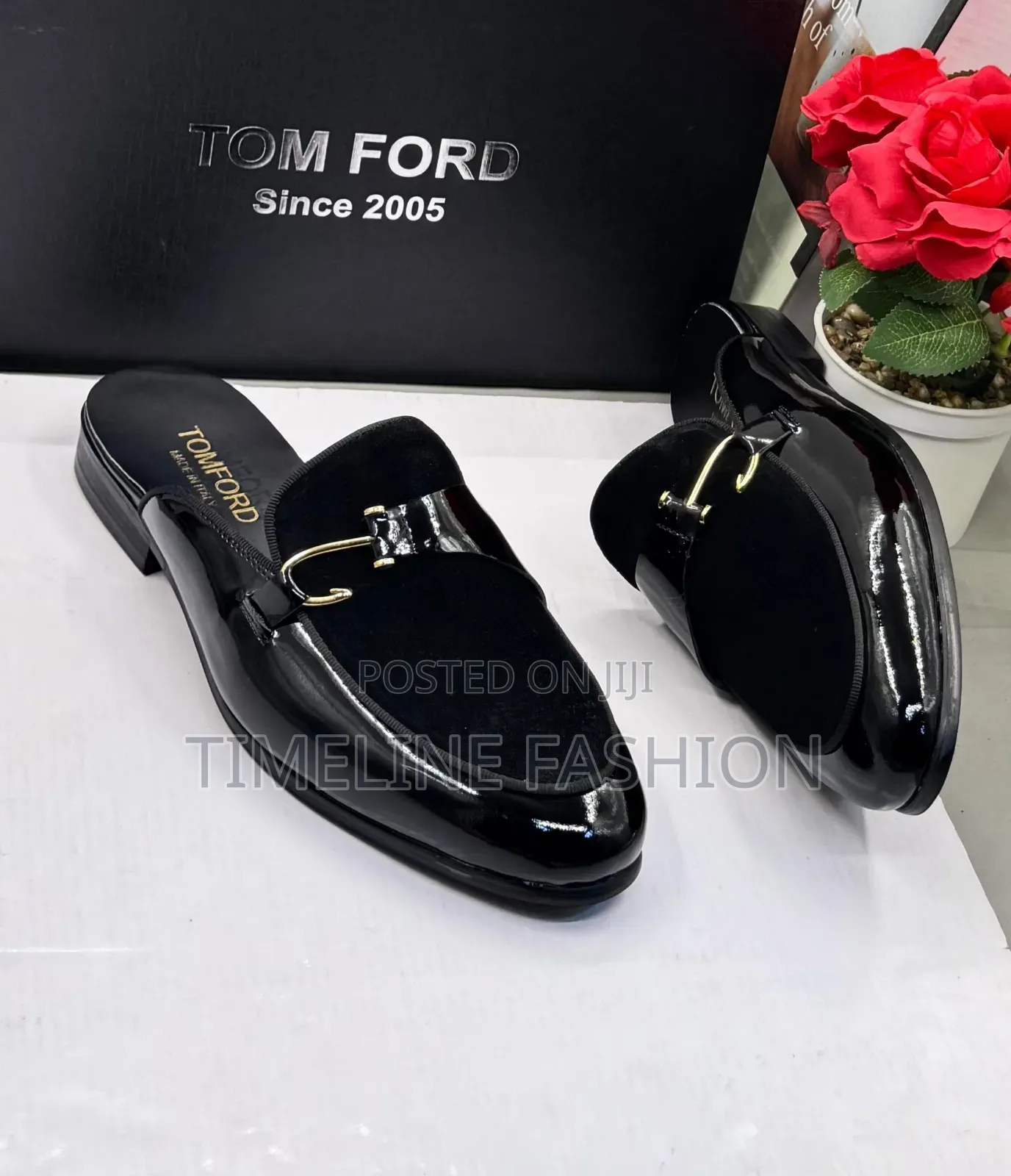 Quality Tom Ford Suede Leather Men's Half Shoes 39-46 Black