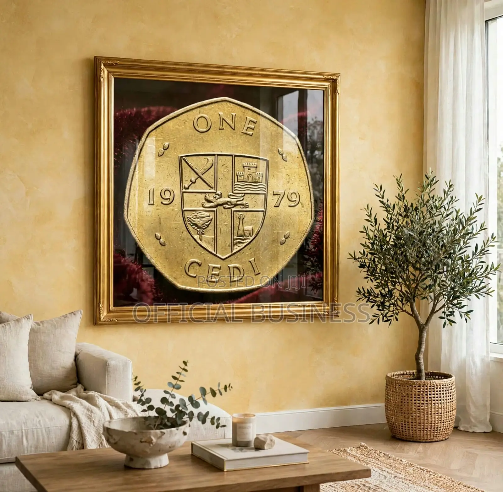 1 Cedi Ghana Heritage Framed Wall Art