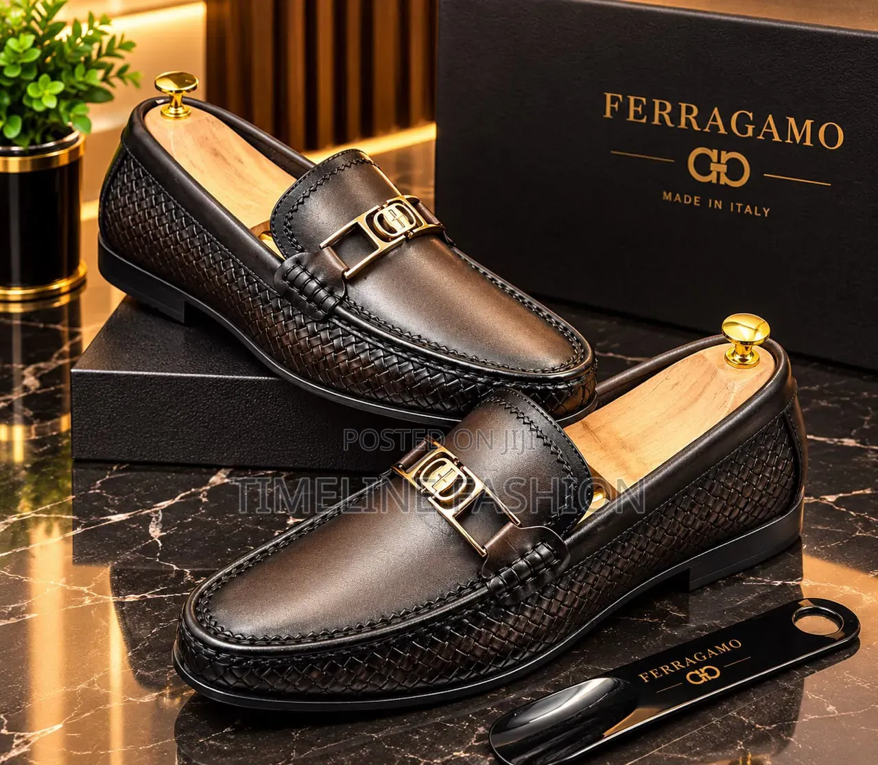 Salvatore Ferragamo Coffee Brown Executive Men's Leather Loafers