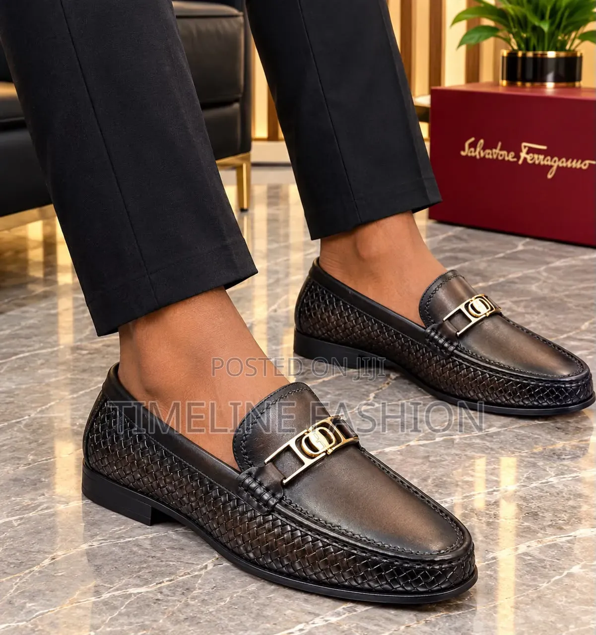 Salvatore Ferragamo Coffee Brown Executive Men's Leather Loafers