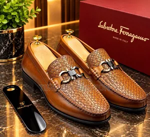 Salvatore Ferragamo Brown Leather Men's Easy Wear Shoes
