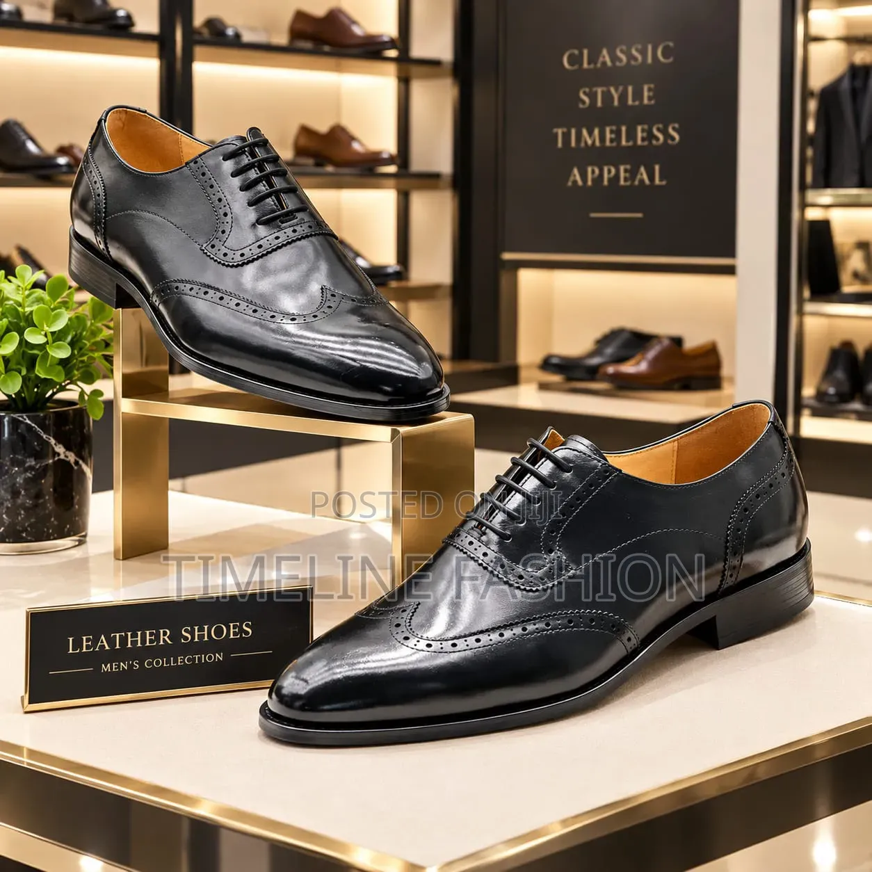 Genuine Leather Men's Lace Up Shoes 39-46 Black