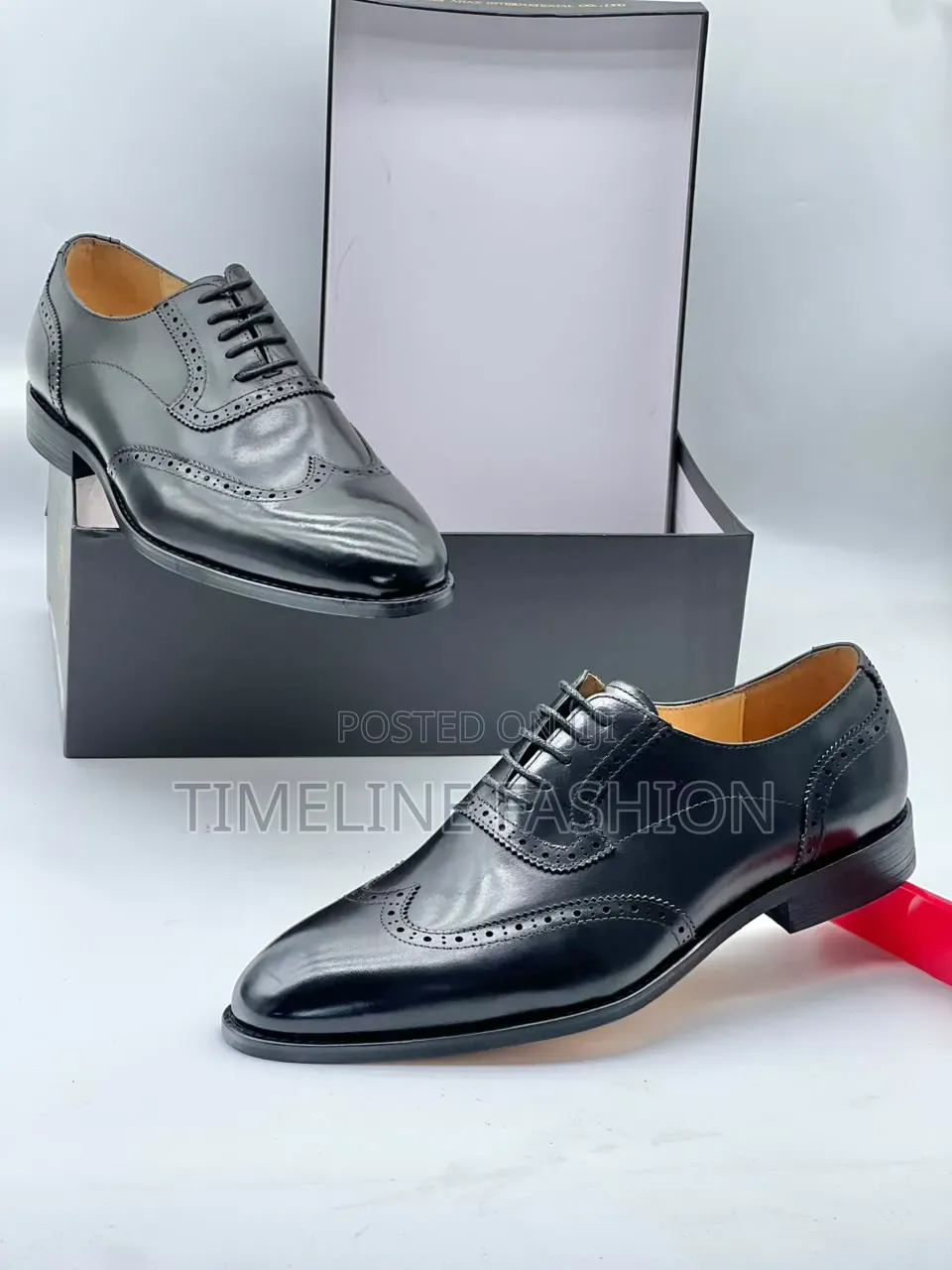 Genuine Leather Men's Lace Up Shoes 39-46 Black