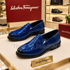 Salvatore Ferragamo Luxury Men's Shoes 39-46 Navy Blue