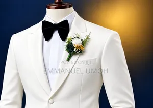 Classic Velvet Butterfly Bow Tie and Beautiful Groom's Boutonniere