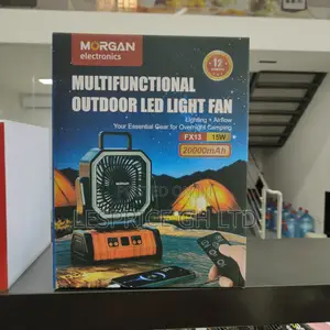 Long Lasting Original 4-Speed Morgan Rechargeable Fan With Led Light