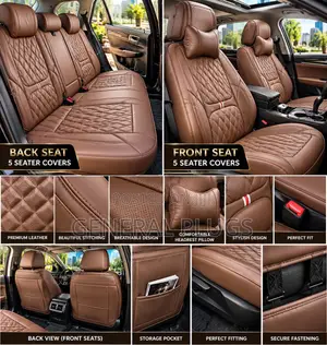 Give Your Ride a Sophisticated ;Universal 5 Seater Leather Seat Cover