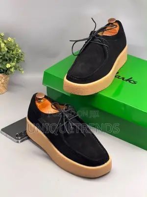 Brand New Clarks Premium Suede Shoes – Black