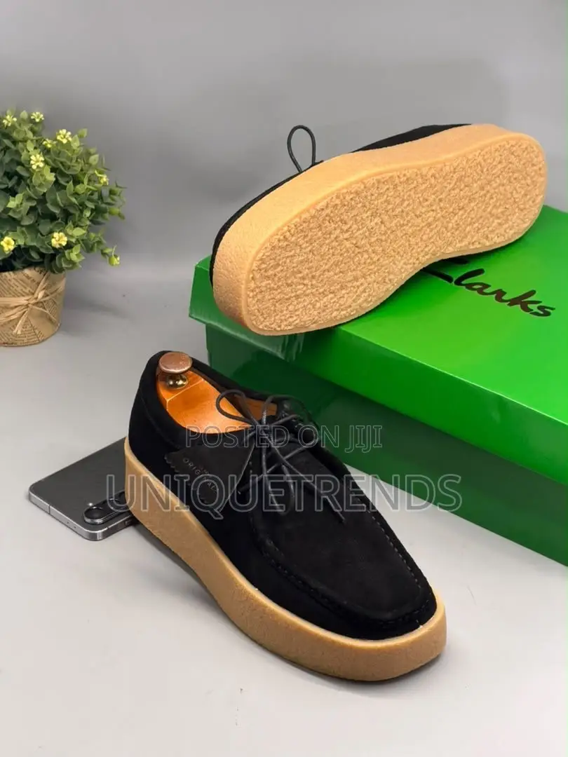 Brand New Clarks Premium Suede Shoes – Black