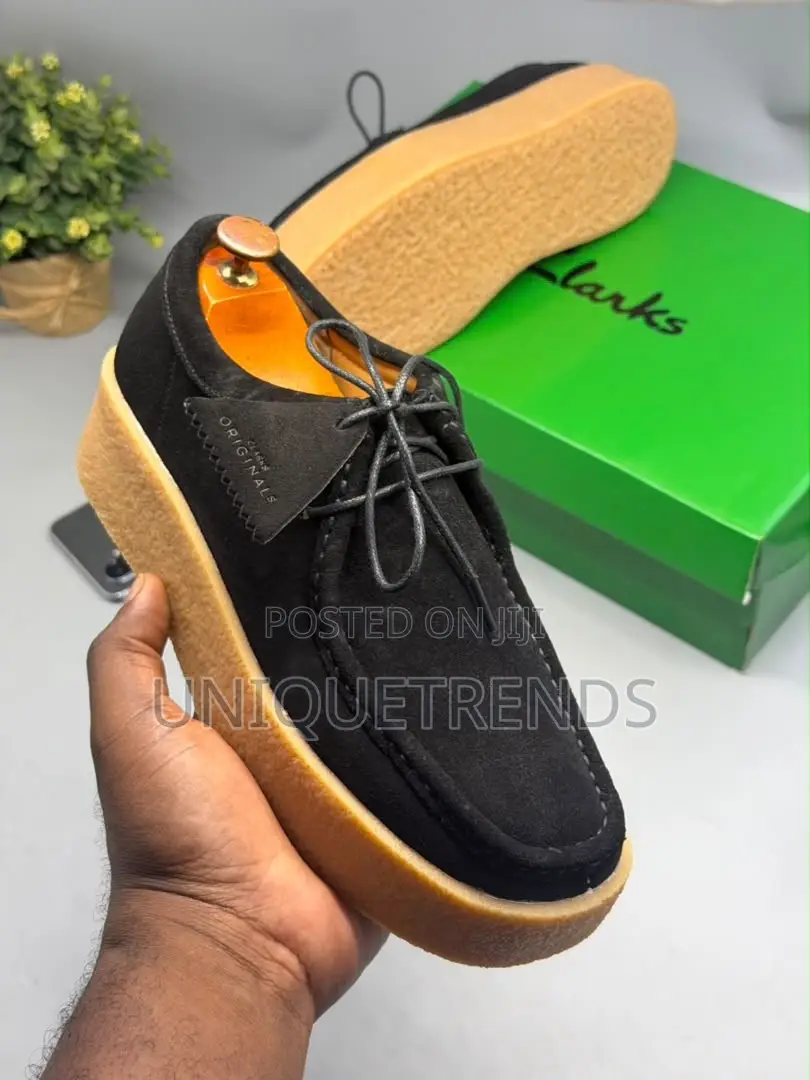 Brand New Clarks Premium Suede Shoes – Black