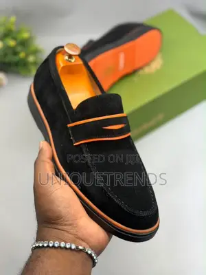 Classy TIMBERLAND Men's Loafers (Black/Orange) – Original Quality