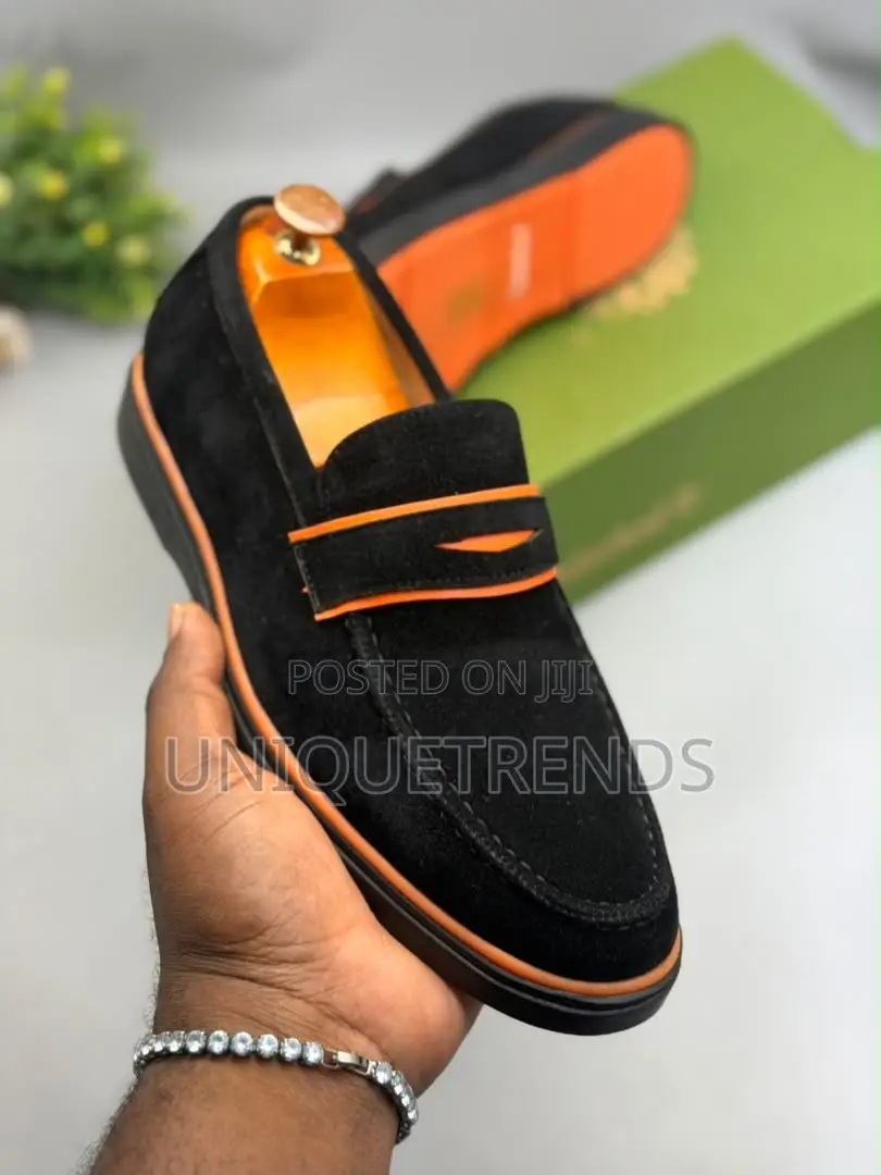 Classy TIMBERLAND Men's Loafers (Black/Orange) – Original Quality