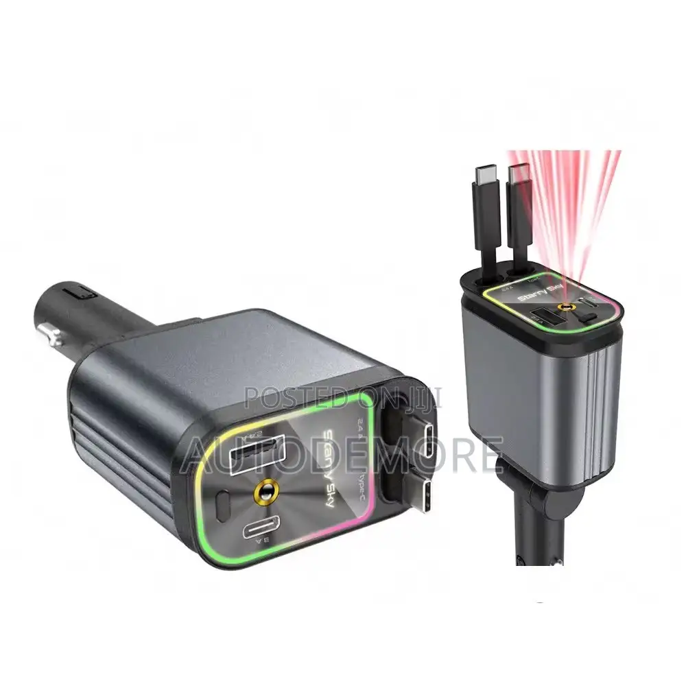 Multi-Port Fast Car Charger With Star Light