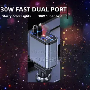 Multi-Port Fast Car Charger With Star Light