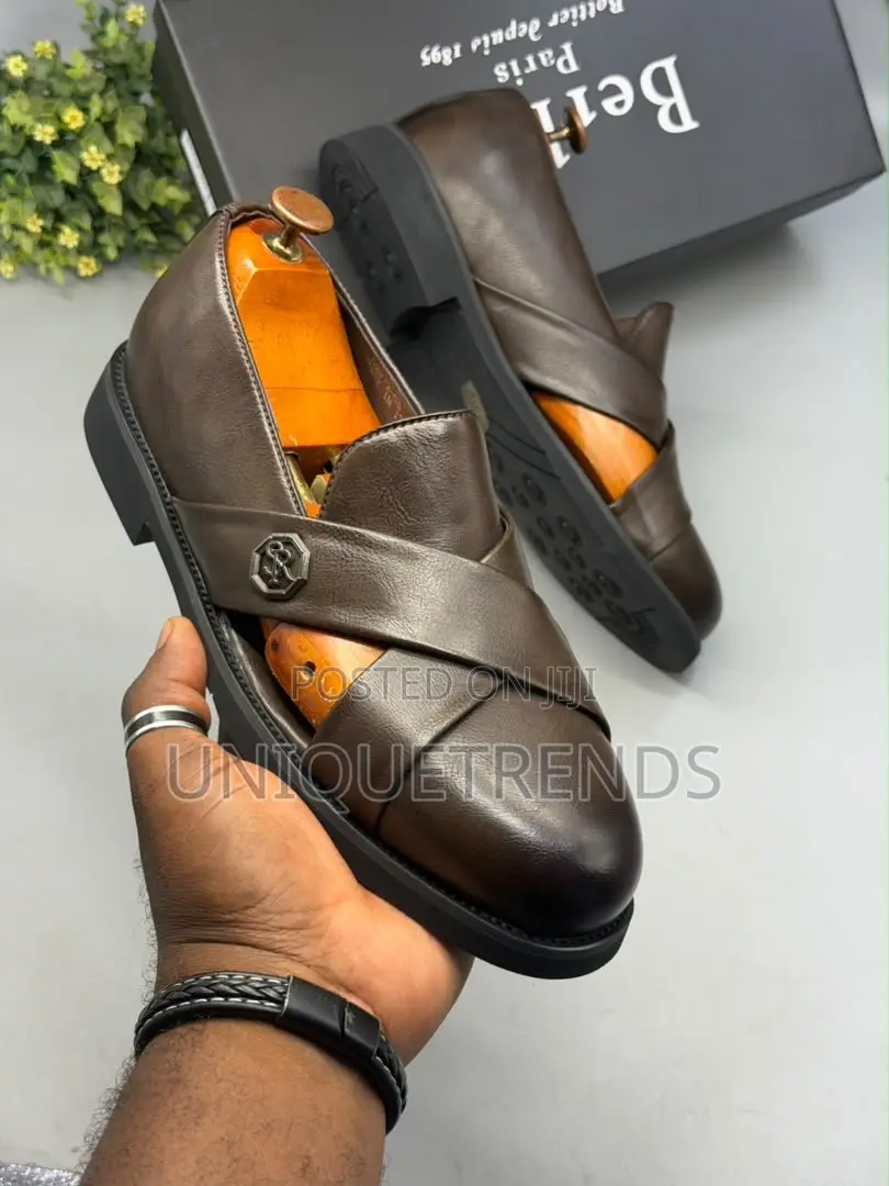 Luxury Executive BERLUTI Leather Sandals- Coffee
