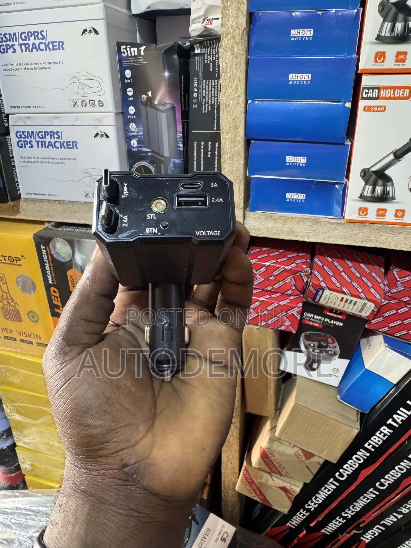 Multi-Port Fast Car Charger With Star Light