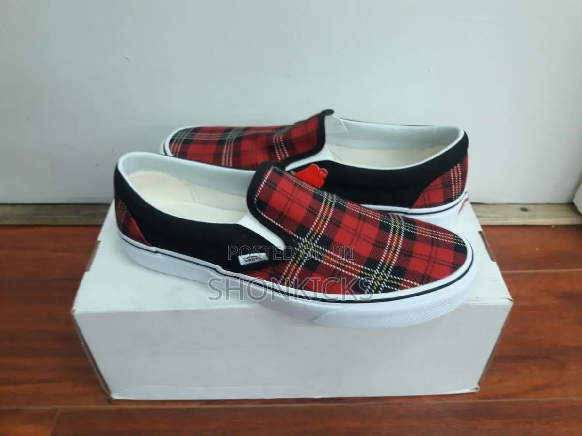 Vans Slip on Red-Plaid