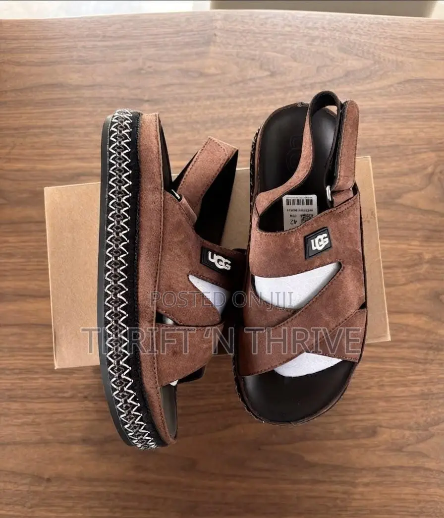 Brown UGG Platform Slingback Sandals