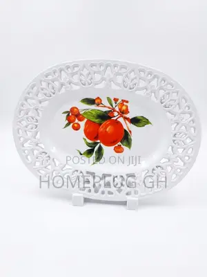 6pcs Plate Set - Oval Fruit Print
