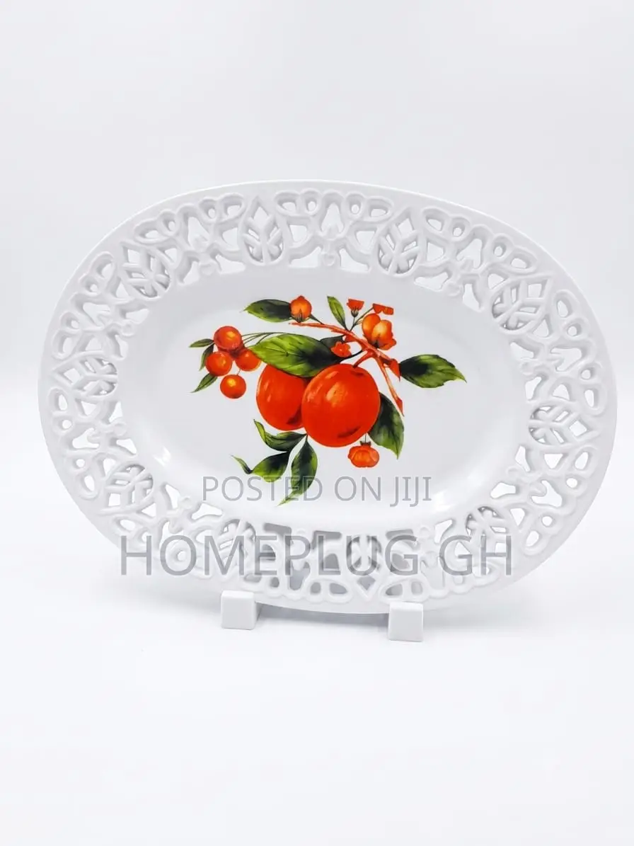 6pcs Plate Set - Oval Fruit Print