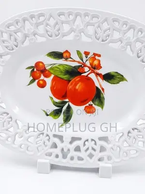 6pcs Plate Set - Oval Fruit Print