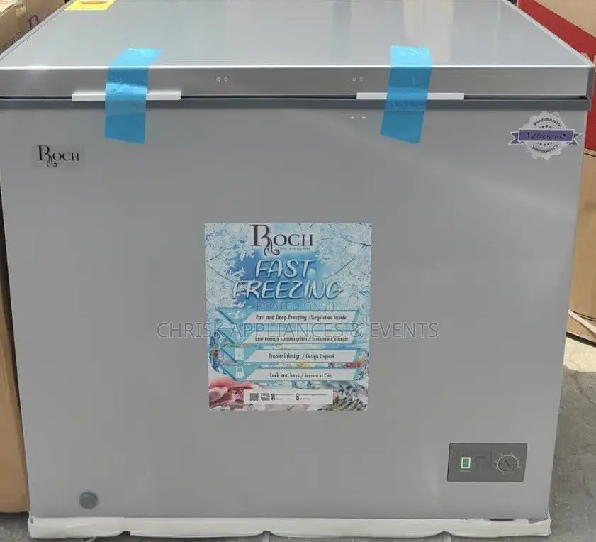 ROCH RCF-230 200L Chest Freezer – Silver/Grey | Fast Freezing