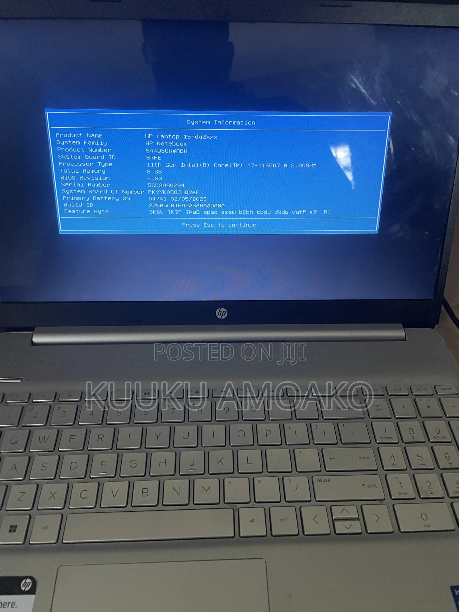 Laptop HP 15-dy2075tg 8GB Intel Core i7 SSD 256GB