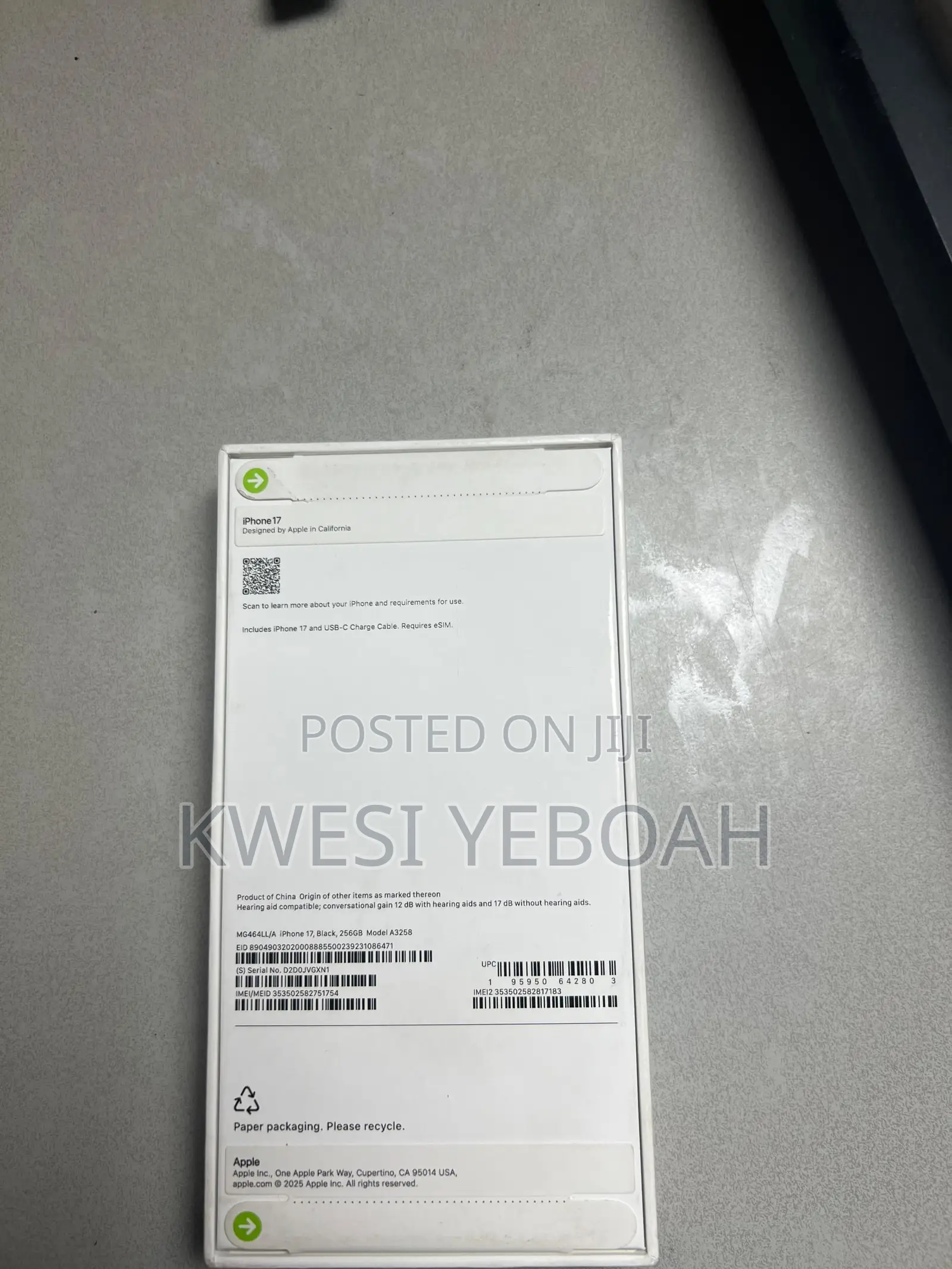 New Apple iPhone 17 256 GB Black