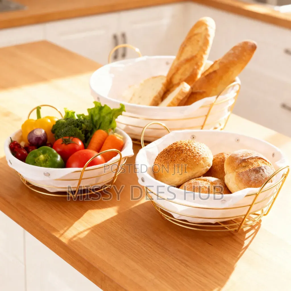 Gold Metallic Bread Basket