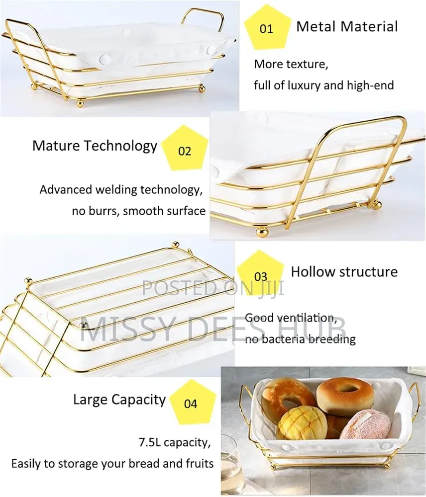 Gold Metallic Bread Basket