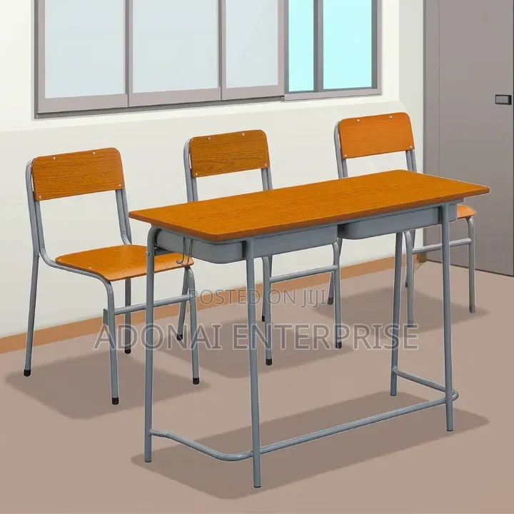 Dual Desk Metal & Hard Wood
