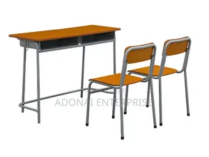 Dual Desk Metal & Hard Wood