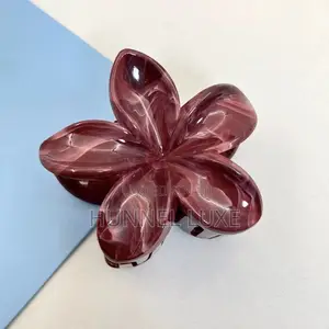 Marble Design Hawaiian Plumeria Flower Claw Clip