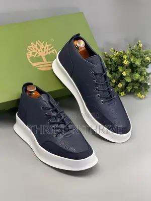 Navy Blue and White Timberland