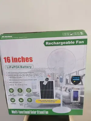 AuraSmart Solar + Chargeable Fan