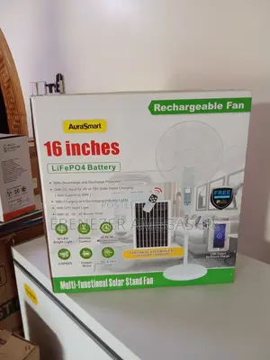 AuraSmart Solar + Chargeable Fan