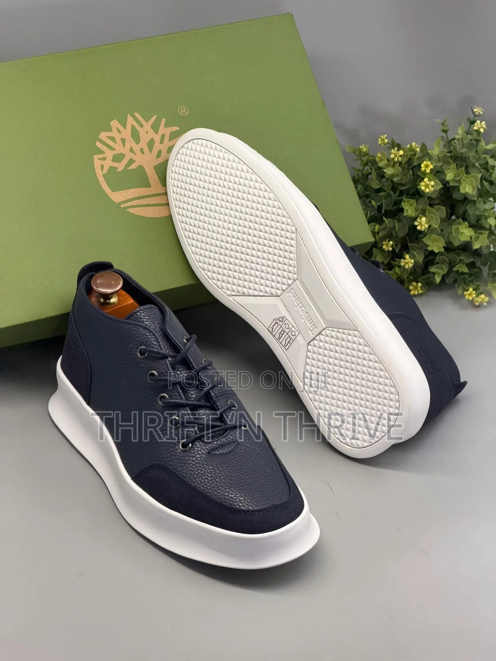 Navy Blue and White Timberland