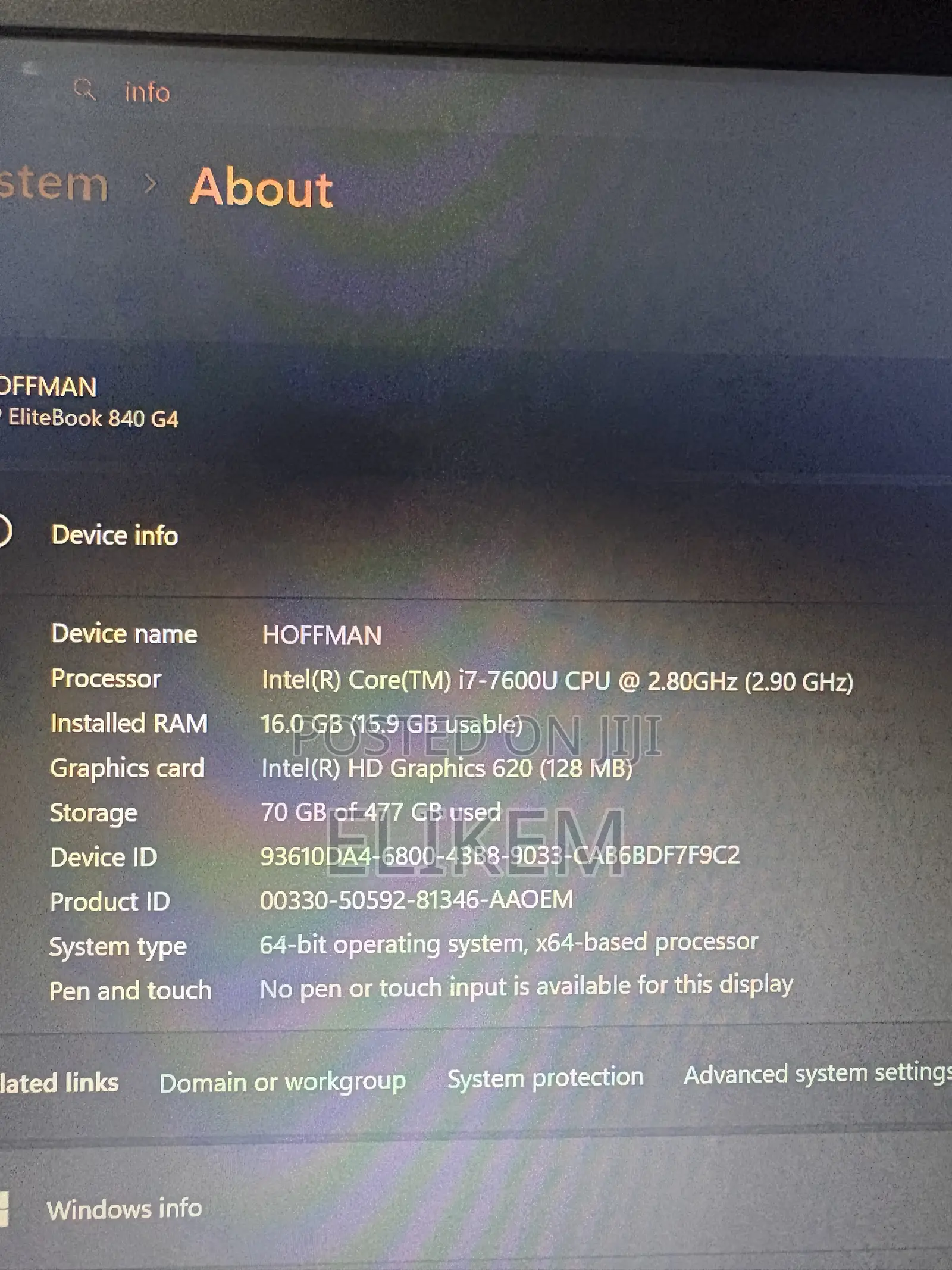 Laptop HP EliteBook 840 G4 16GB Intel Core i7 SSD 500GB