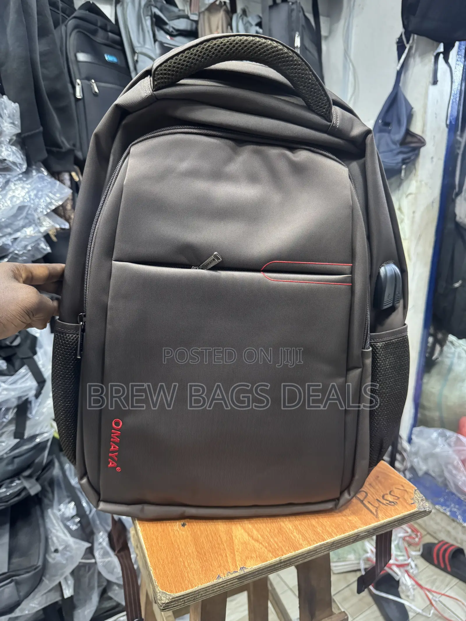 Premium Quality OMAYA Thick Texture School Bag With USB.