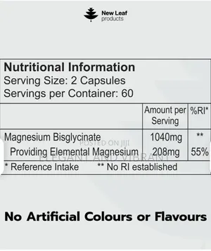 Magnesium Glycinate | 120 Capsules,1040mg Providing 208mg