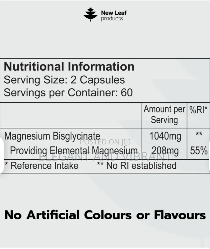 Magnesium Glycinate | 120 Capsules,1040mg Providing 208mg