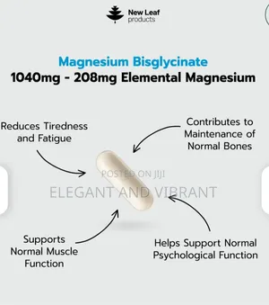 Magnesium Glycinate | 120 Capsules,1040mg Providing 208mg