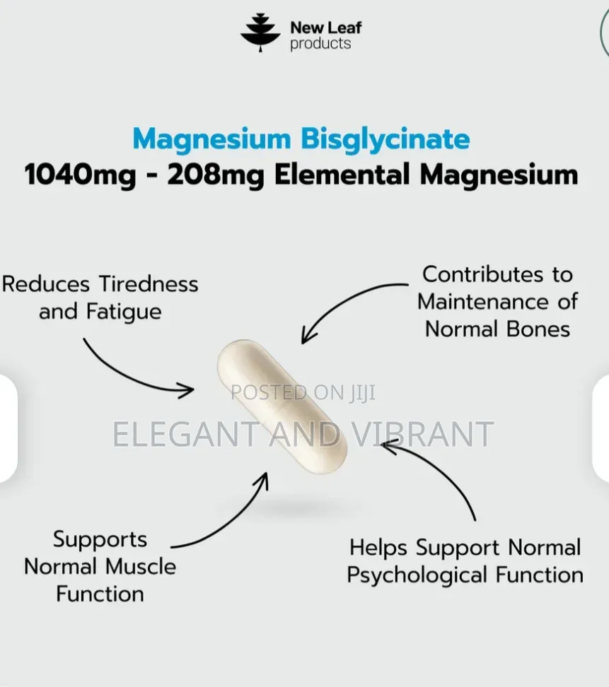 Magnesium Glycinate | 120 Capsules,1040mg Providing 208mg