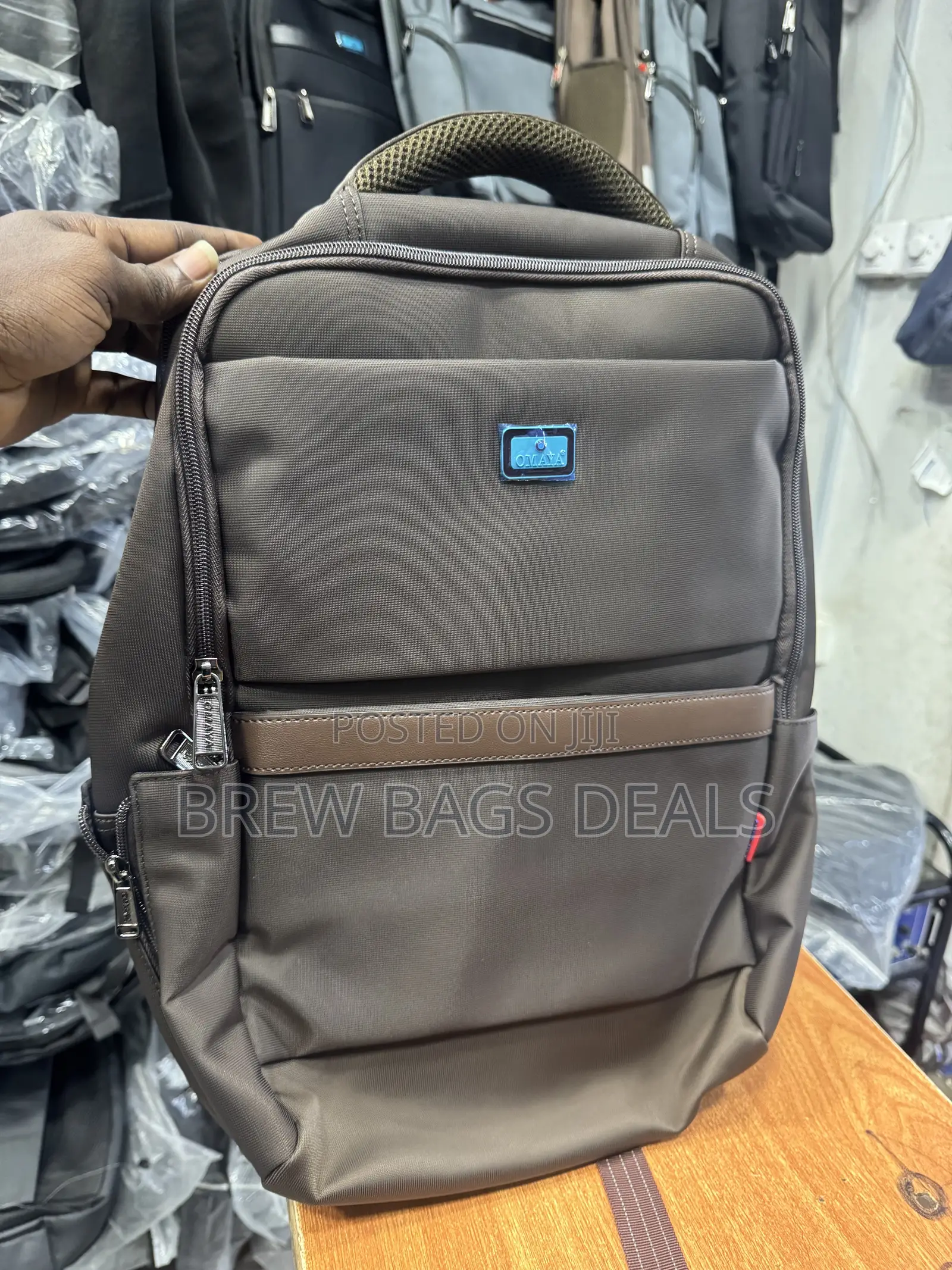 Original Omaya Thick Fabric Material School Bag With USB.
