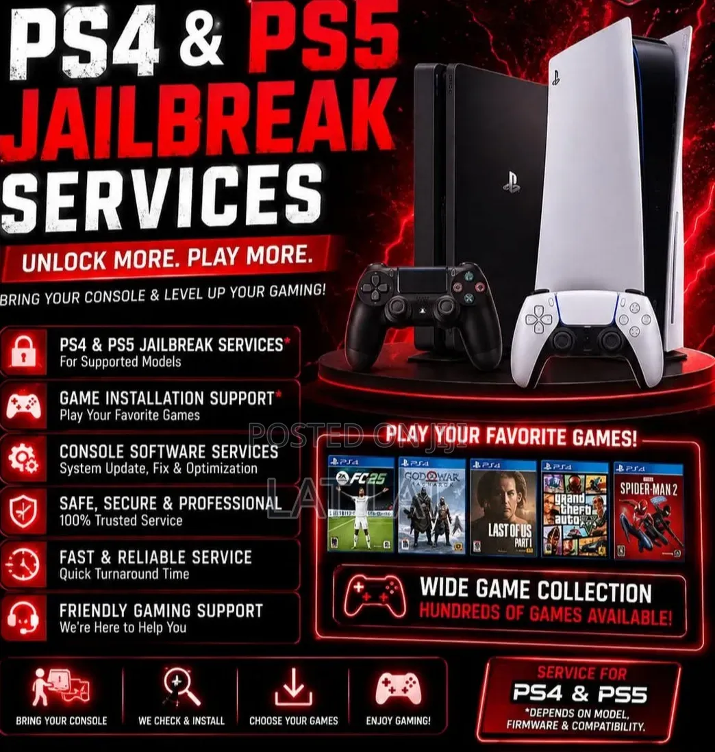 PS5 & PS4 Jailbreak Service With Free Games