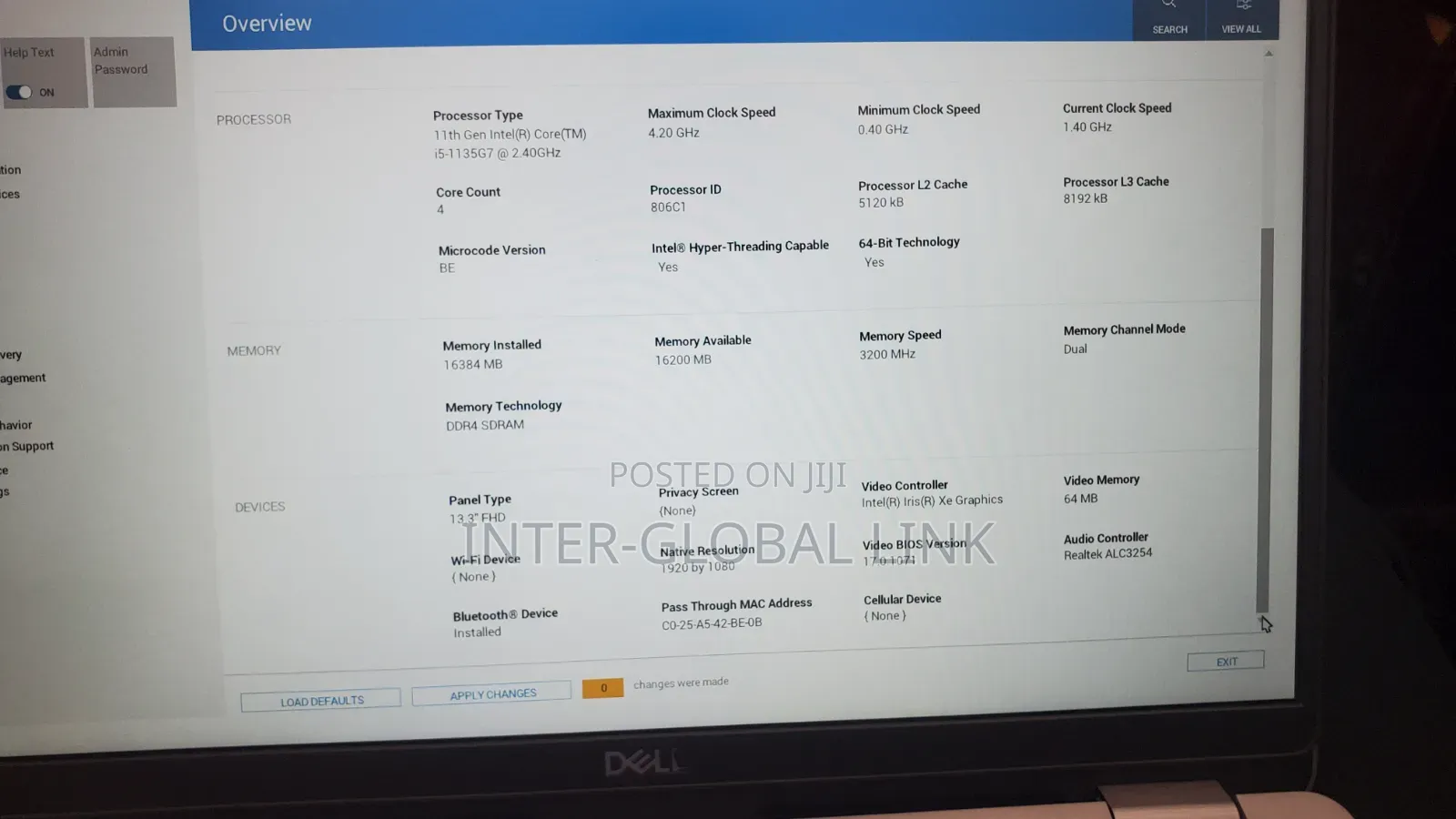 Laptop Dell Latitude 5320 16GB Intel Core i5 SSD 256GB