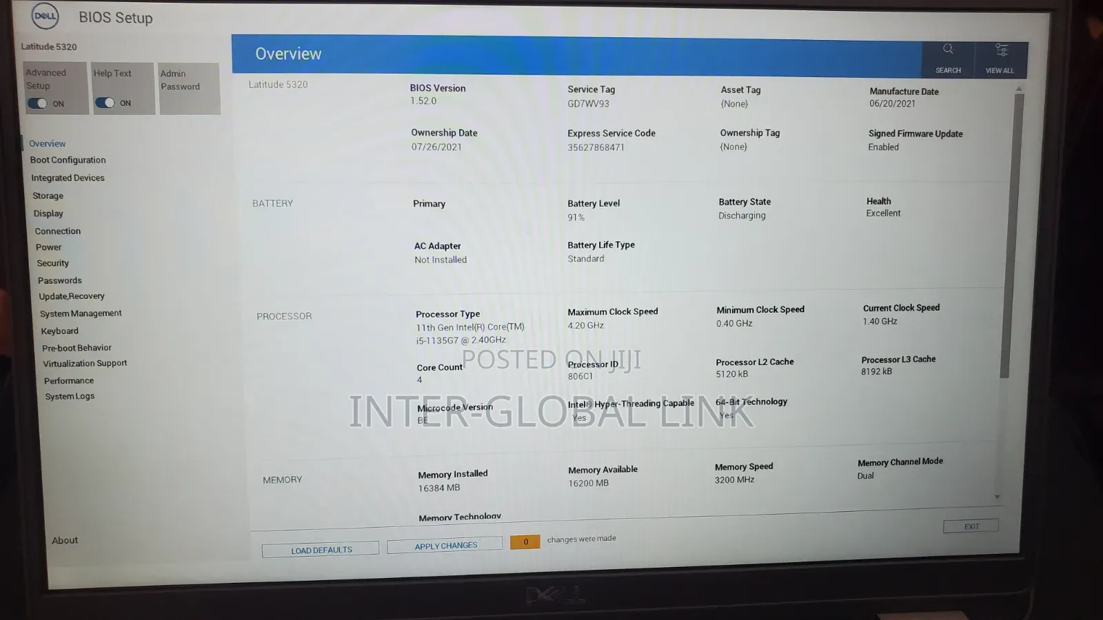 Laptop Dell Latitude 5320 16GB Intel Core i5 SSD 256GB