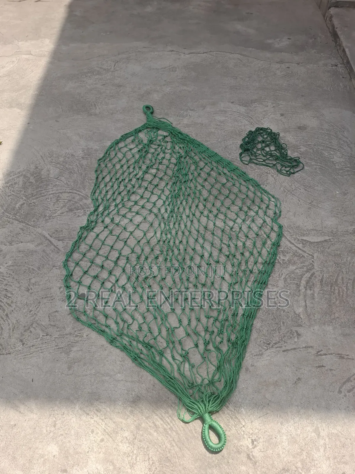 Heavy-Duty Braided Green Nylon Cargo Net / Hanging Hammock Mesh